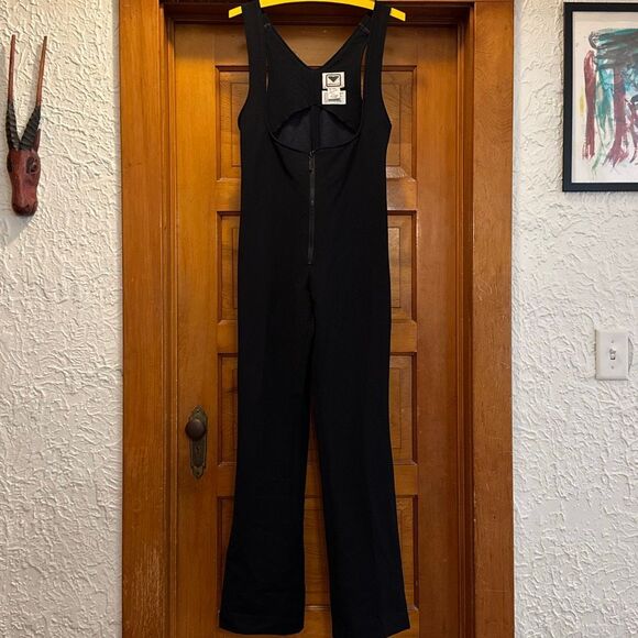 Obermeyer Vintage Black Wool Blend Ski Bibs Pants Women’s 14 L(runs small) - Picture 1 of 12